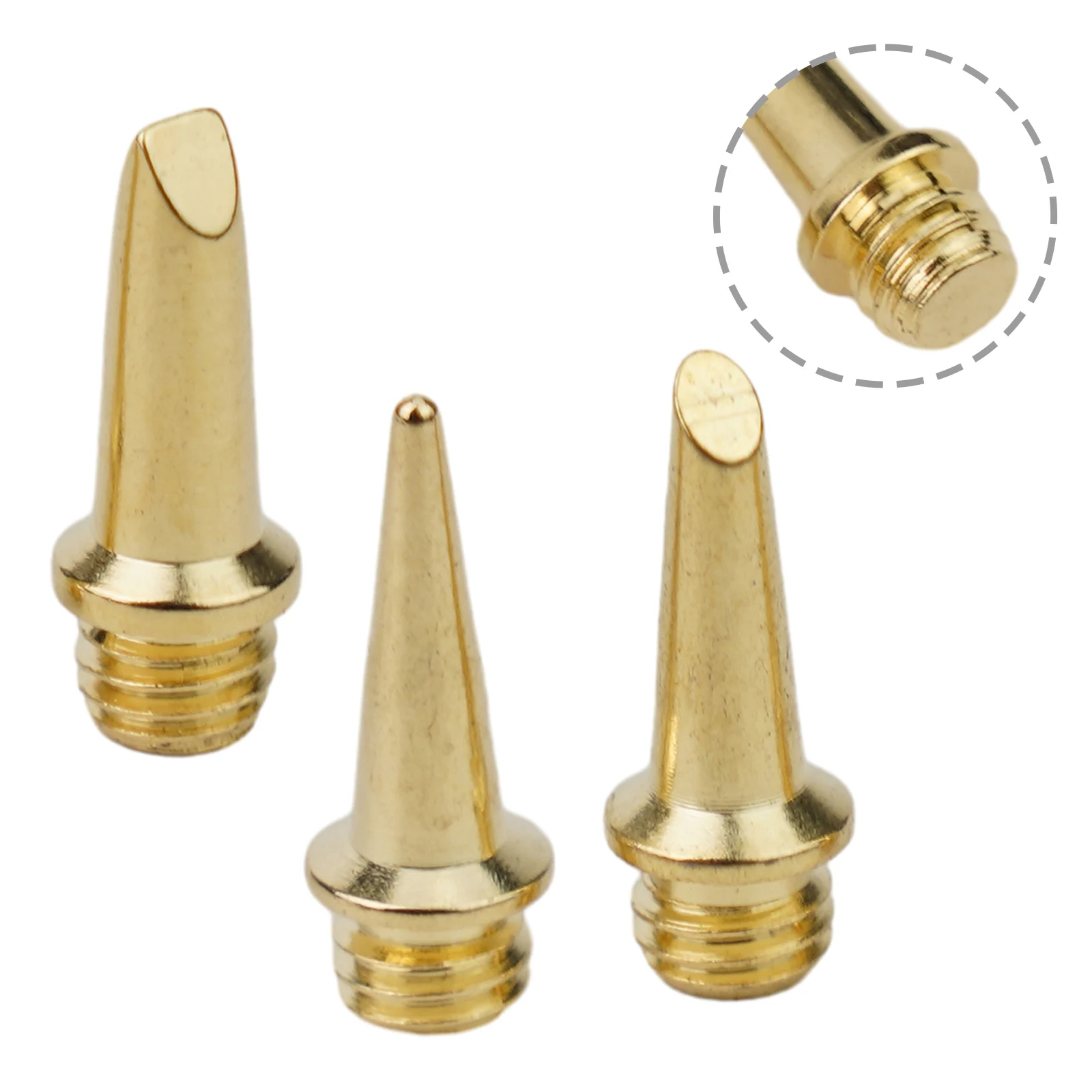 Features Note Torch Pen Head Welding Kit Copper Gold Replaceable Tool Soldering Iron Tip Suitable For Flat Shape