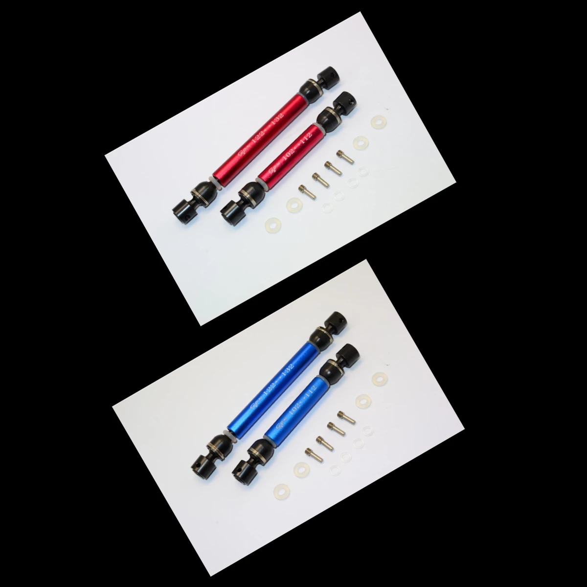 GPM ALUMINUM & STEEL FRONT/REAR CVD MAIN SHAFTS 1/10 TRX4 DEFENDER TRAIL CRAWLER-82056-4