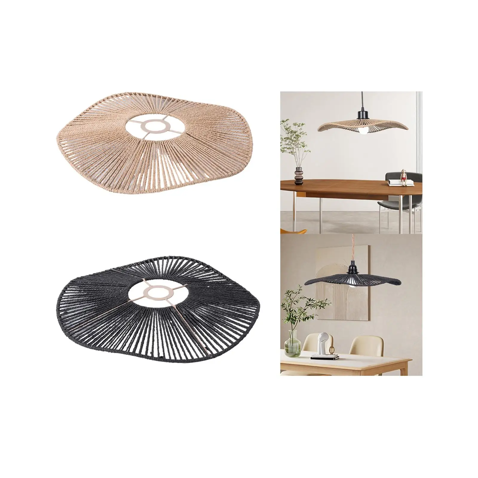 Woven Lamp Shade Decoration Floor Lamp Ceiling Lamp Shade Pendant Light Shade for Restaurant Bedside Hallway Dining Room Bedroom
