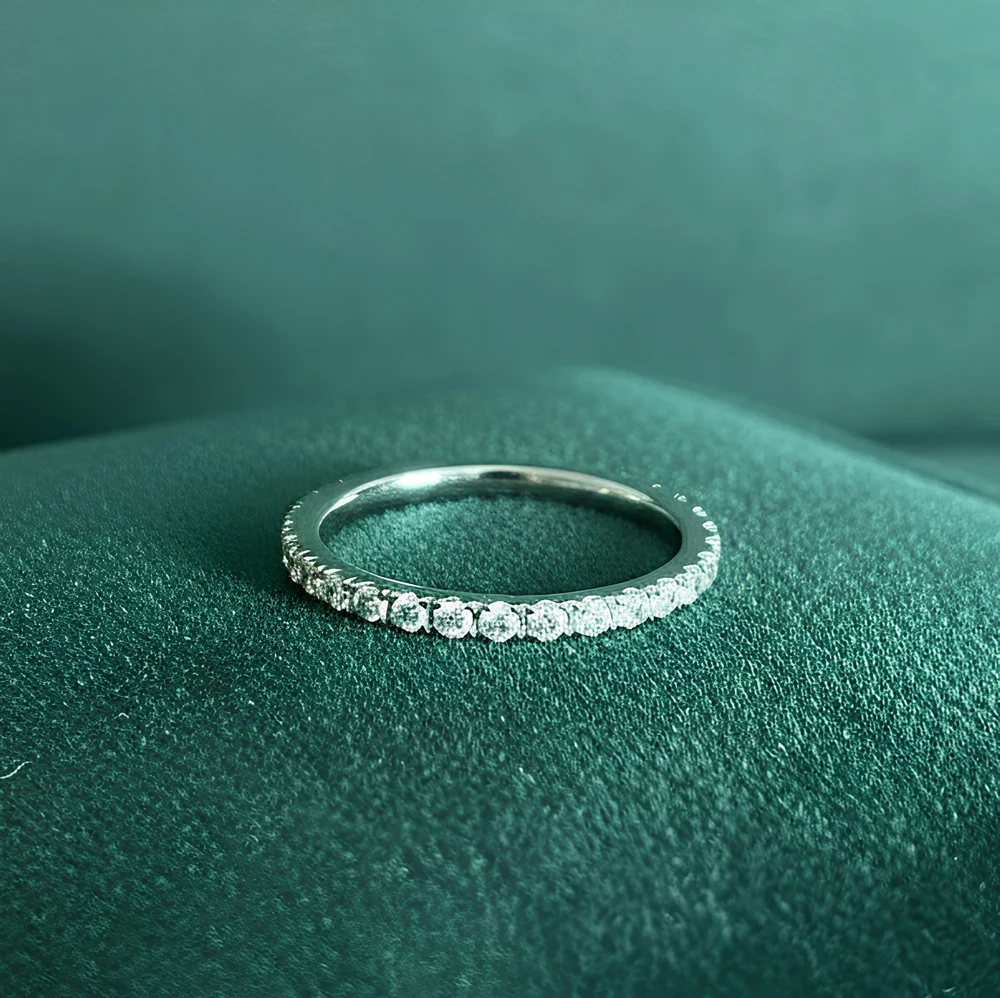 Luxuriöser Design-Ring mit Vollbesatz aus Kubischem Zirkonia für Damen Ehering Günstige Preise 316L Edelstahl Herrenschmuck Jubiläumsgeschenk – Detail 6