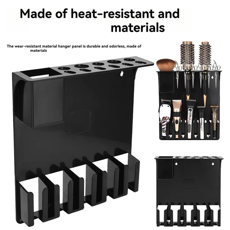 ABFI Suporte de parede profissional para máquina de cortar elétrica, organizador de salão de beleza, barbeiro, cabeleireiro, ferramentas de estilo, rack de armazenamento
