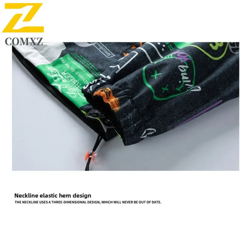 Men's Reversible Baseball Jacket American Style Stand Collar Lightweight Waterproof Windbreaker Spring Casual Sports Outerwear