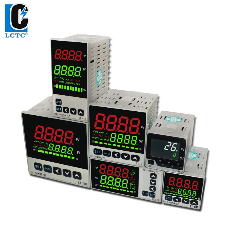 LCTC PID Temperature Controller 0-10V Input PID Regulator SSR/Relay/4-20mA/0-10V Output LED Thermometer Display 48*96 LT412