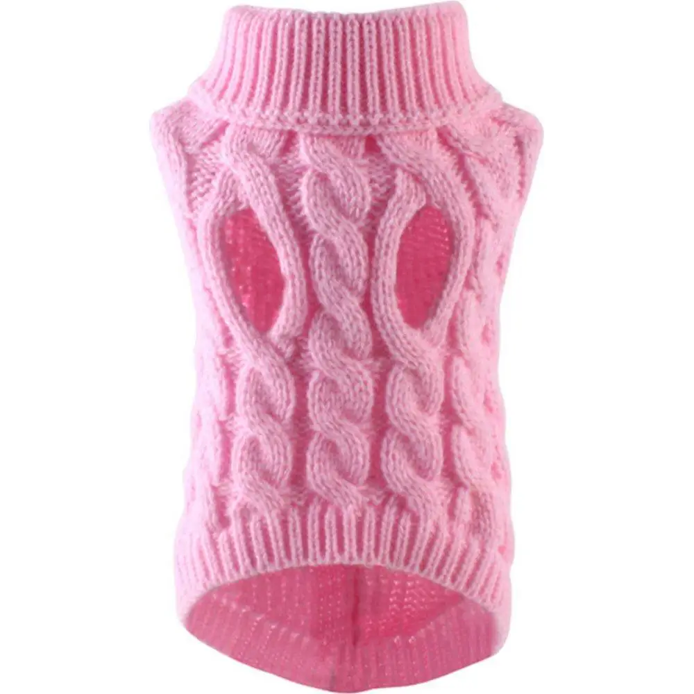 Hundekleidung Pullover Rollkragen Zopfmuster Warme Winterkleidung für Haustiere für Chihuahua Französische Bulldogge Katze Welpen Weste Mantel Bekleidung – Detail 6
