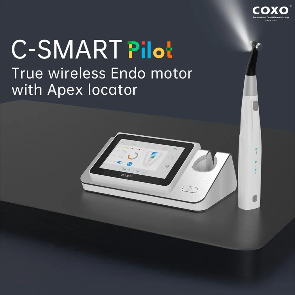 COXO C-SMART-I PILOT Dental Wireless Bluetooth Endo Motor With Apex Locator 2 in 1 With LED Lamp 16:1 Standard Contra Angle