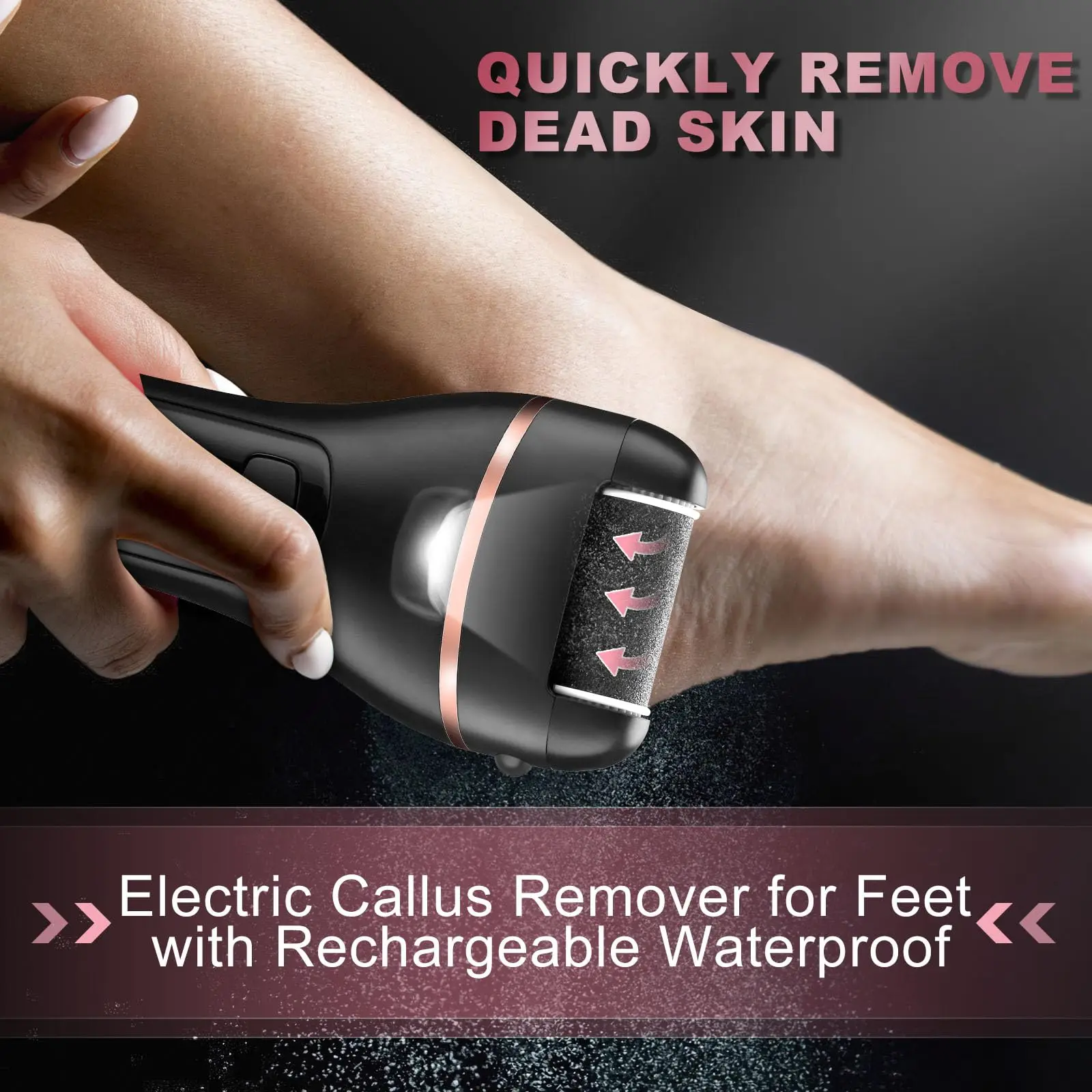 3 Heads Electric Callus Remover Professional Foot File Grinder Pedicure Machine Rechargeable Heel Cracked Dead Skin Scrubber