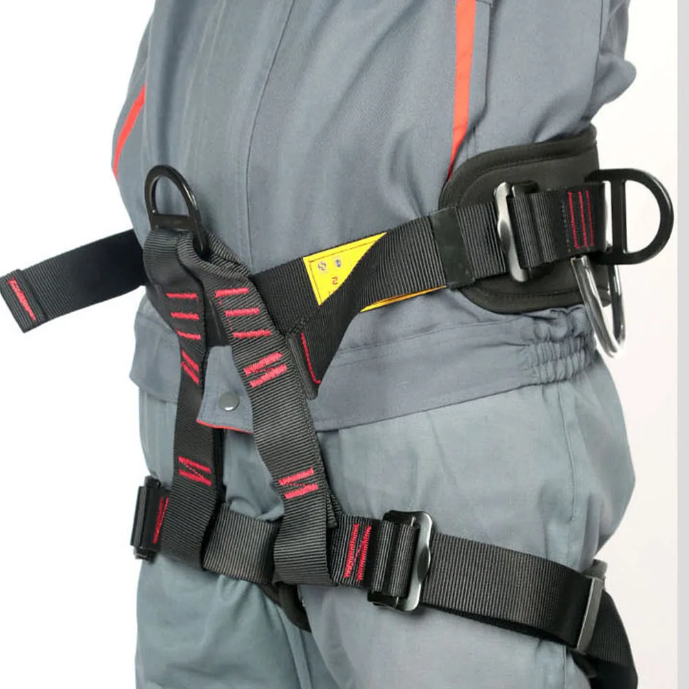 Climbing Safety Belt Mountaineering Harness Downhill Rappelling Waist Leg Adjustable Polyester Durability Lightweight Protection