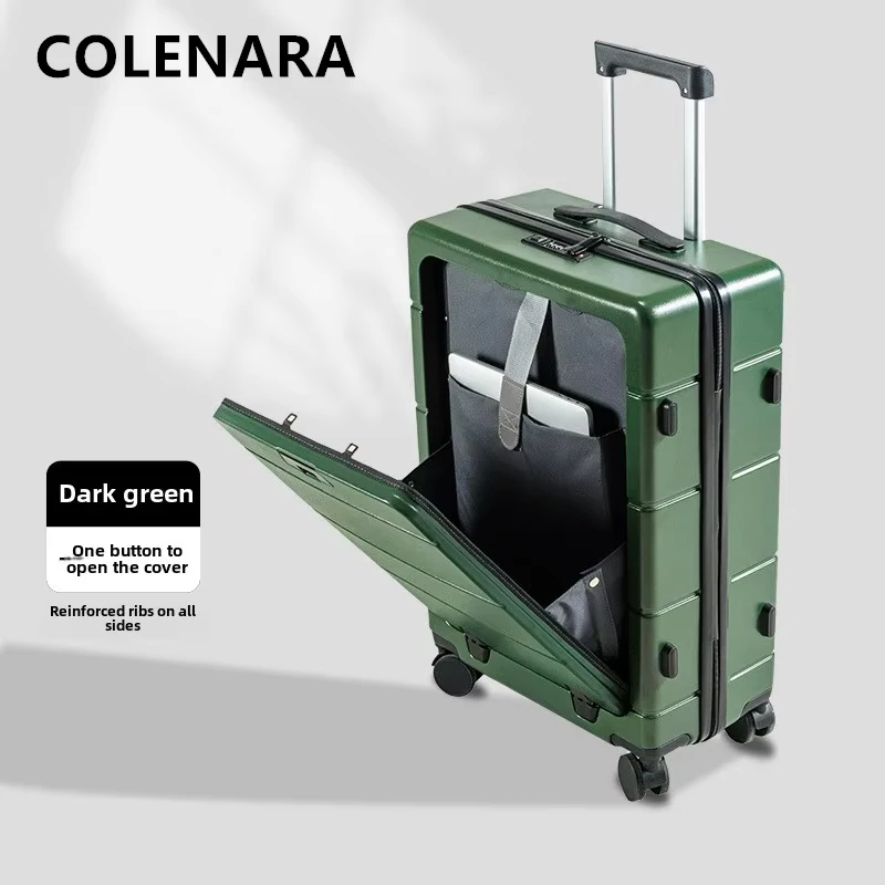 COLENARA maleta para portátil cubierta de carrito con carga USB caja de embarque multifuncional 20 "24" 26 pulgadas con ruedas equipaje rodante