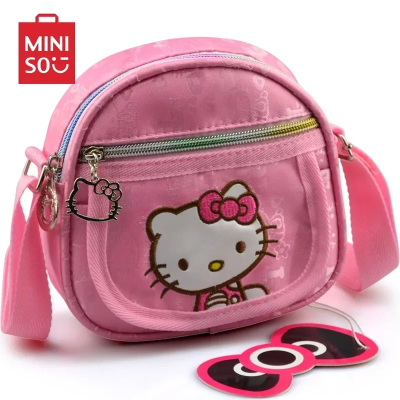 Hello Kitty Cute Cartoon Crossbody Bag Mini Design for Children's Travel Fashionable and Versatile Girl's Wallet 2024 New Spring