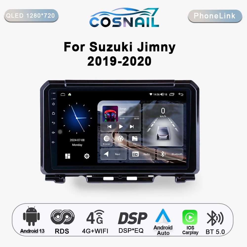 

COSNAIL Android Auto Car Radio For Suzuki Jimny JB64 2019 - 2020 Multimedia Player CarPlay Stereo GPS Navigation 2 din Autoradio