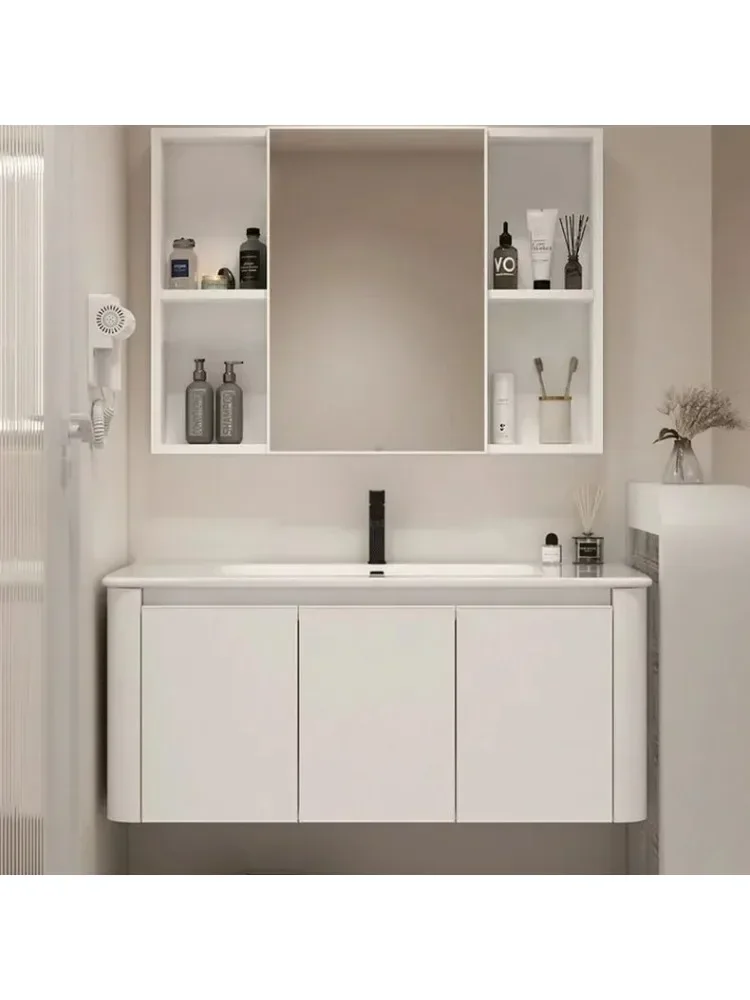 *Luxury Bathroom Cabinet With Slate Sink Combination Integrated Ceramic Washbasin Modern Bathroom Vanity Storage Home Furniture