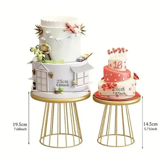 Gold Cake Display Rack Birthday Afternoon Tea Plate Wedding Party Decoration Metal Dessert Shelf Food Cupcake Stands Cakes Tray