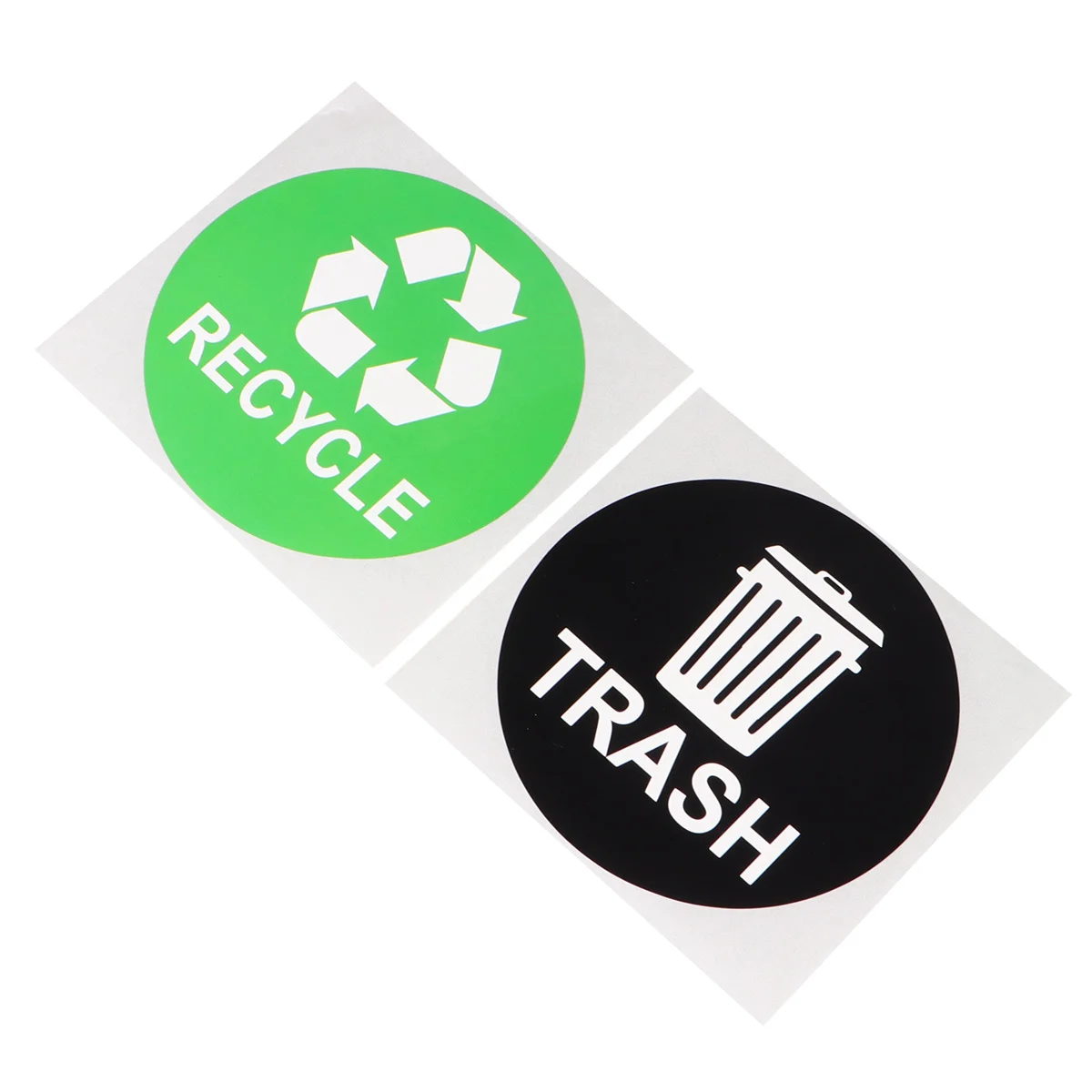 

8pcs Trash Can Sticker Waterproof Pvc Self Adhesive Recycling Bin Decal For Steel Glass Plastic Walls Trash Cans Signs