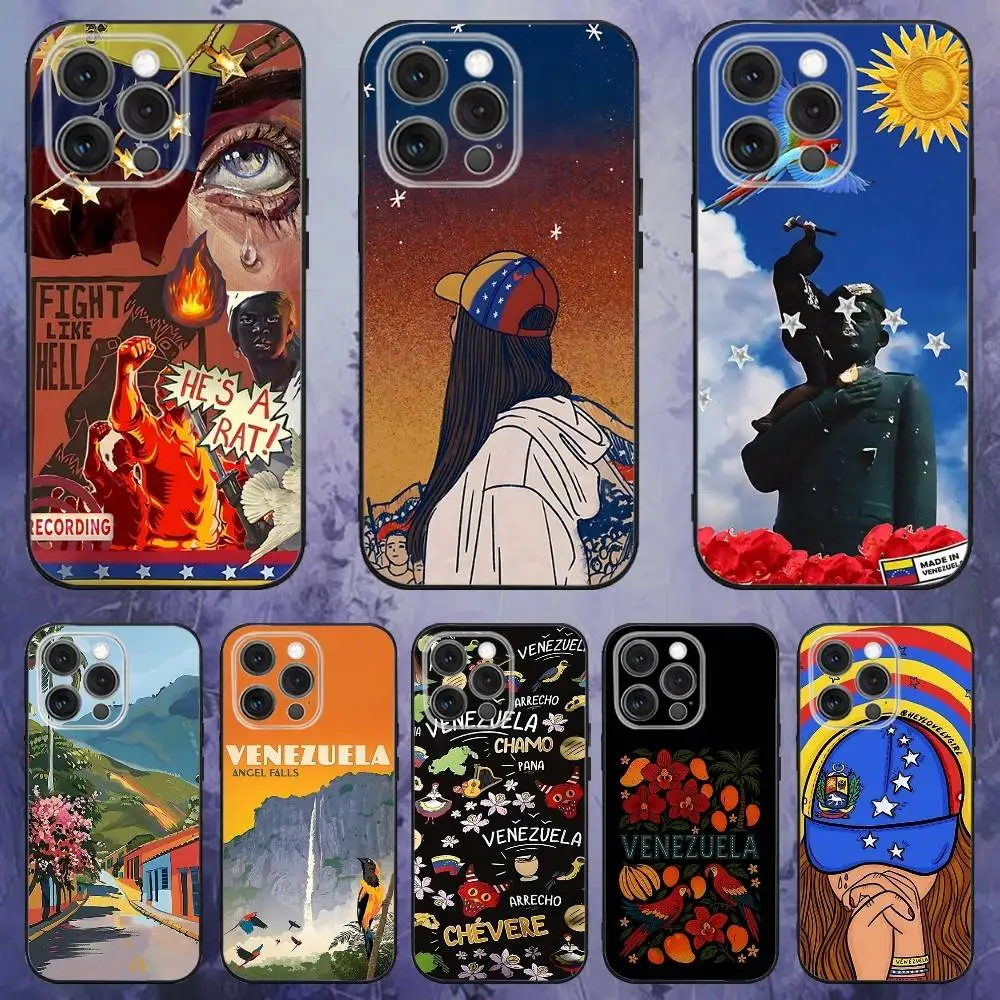 

Venezuela esthetic Art Print Phone Case For iPhone 17,16,15,14,13,12,Pro,Max,Plus,E,SE4,Air,Mini Black Soft Box