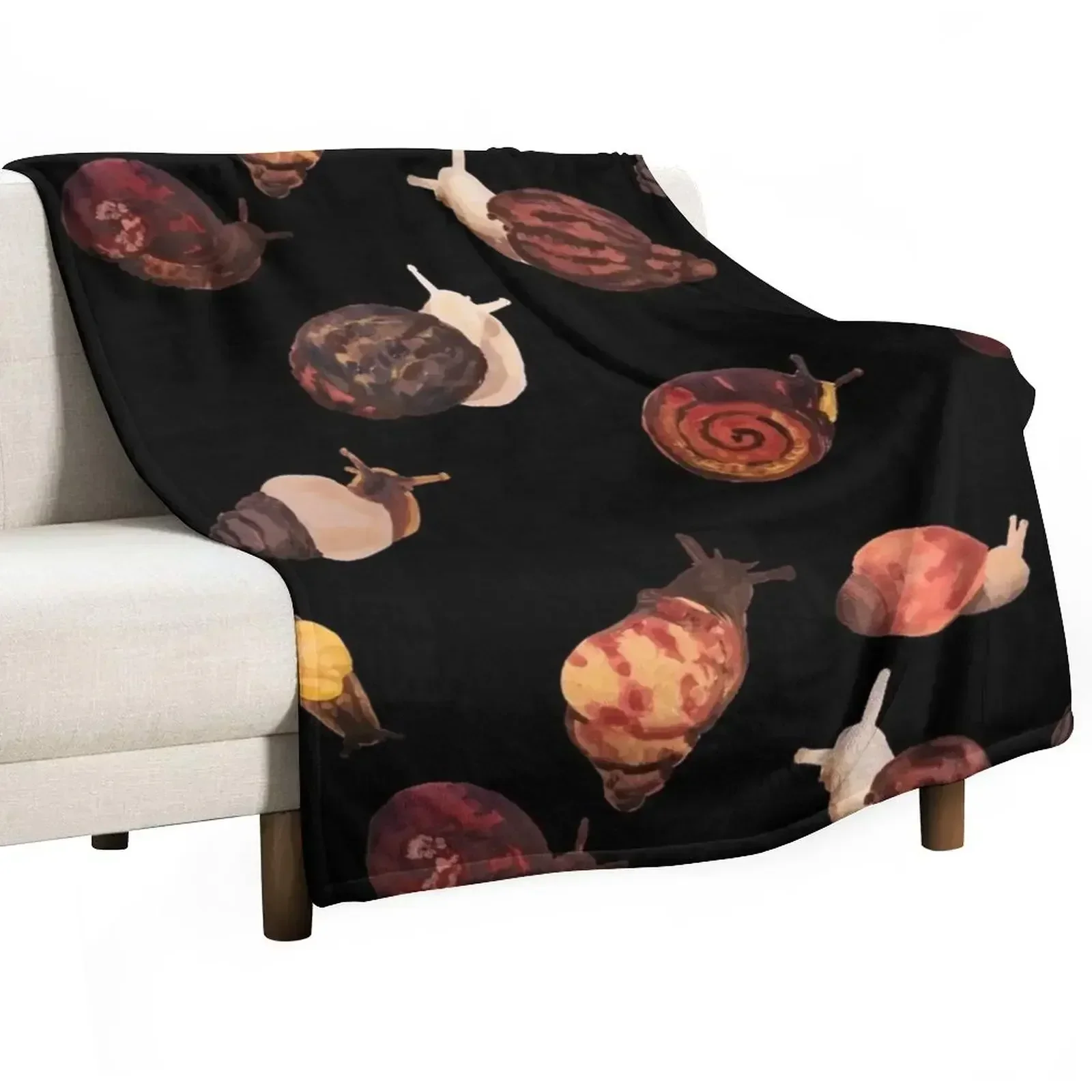 Snails - African Giant Land Snail Pattern Throw Blanket Multi Purpose Soft Warm Blanket for Home Travel