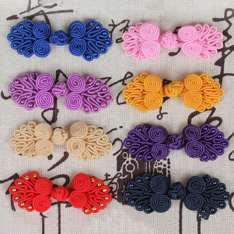

10Pcs Nylon Buttons Chinese Knot Button Chinese Handmade Cheongsam Tang Suit Buttons Knot Fastener Closures