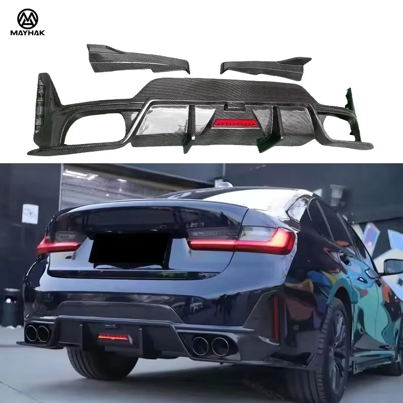 

Carbon Fiber TAKD Style Rear Diffuser With Led Light for 3 Series G20 LCI M Sport Factory Upgrade Rear Bumper Lip Spoiler