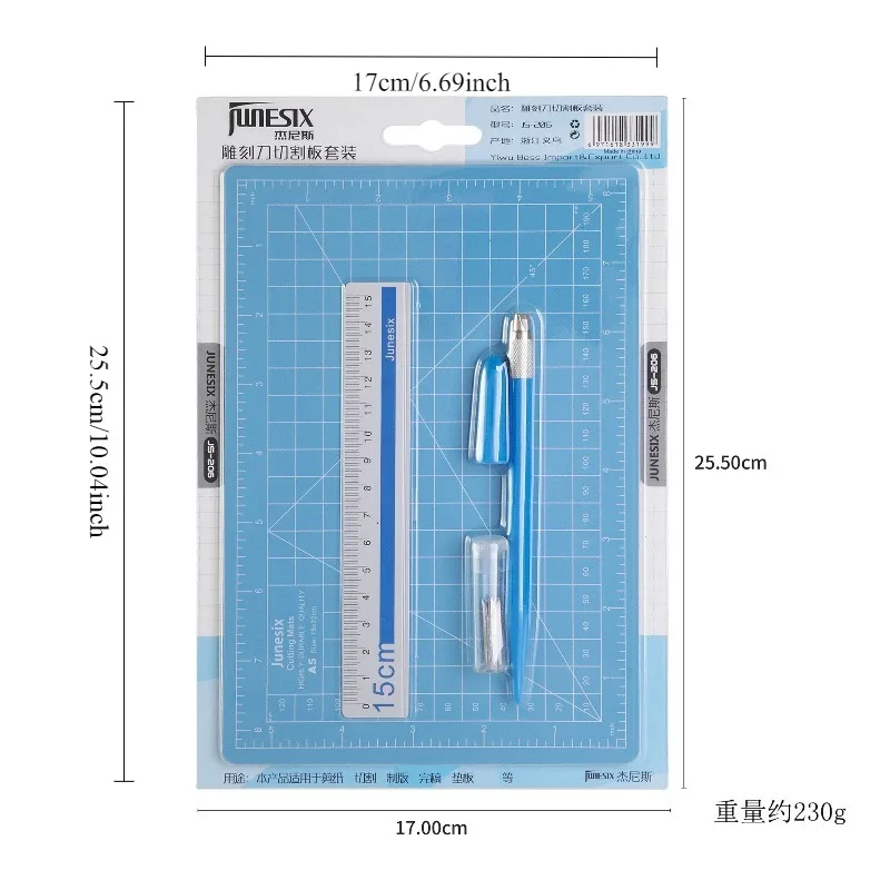 Multifunctional Craft Cutting Pad Set Single-Sided Cutting Mat A5 with Carving Knife Ruler for Leather Process DIY Carving - view 3