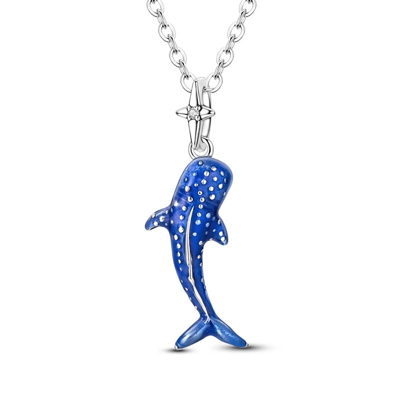 925 Sterling Silber Hai-Anhänger Halskette, im Dunkeln leuchtendes Meeres-Tier für Frauen, einzigartiges Jubiläumsgeschenk – Detail 1