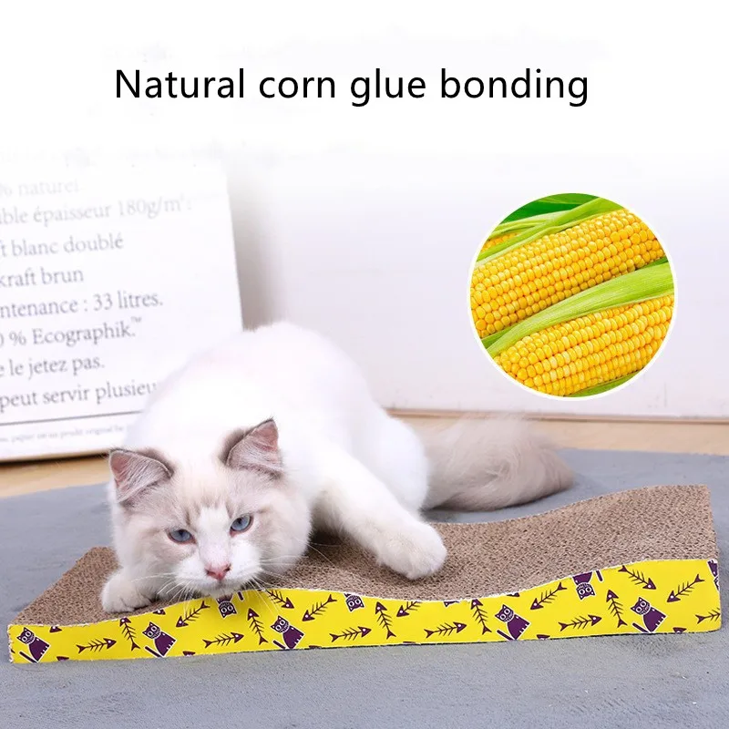 Cat Scratcher Corrugated Paper Multiple-Style Cat Scratch Pad Sharpen Claws Thickening  Corn Glue Decal Cardboard Pet Toy