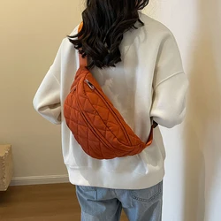 New Large Capacity Filled Cotton Waterproof Crossbody Shoulder Bag Armpit Dumpling Bag Quilted Casual All-Match Bag