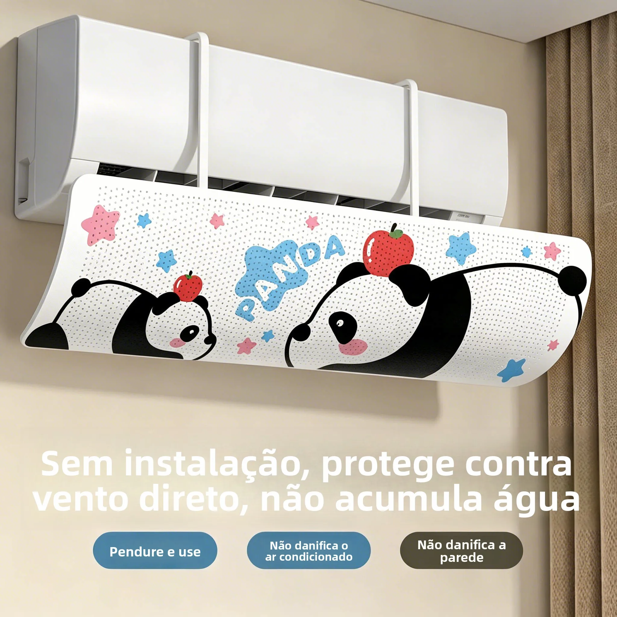 wall-mounted-universal-air-conditioner-windshield-no-install-curtain-baby-moon-guide-windshield-dustproof-family-organizer