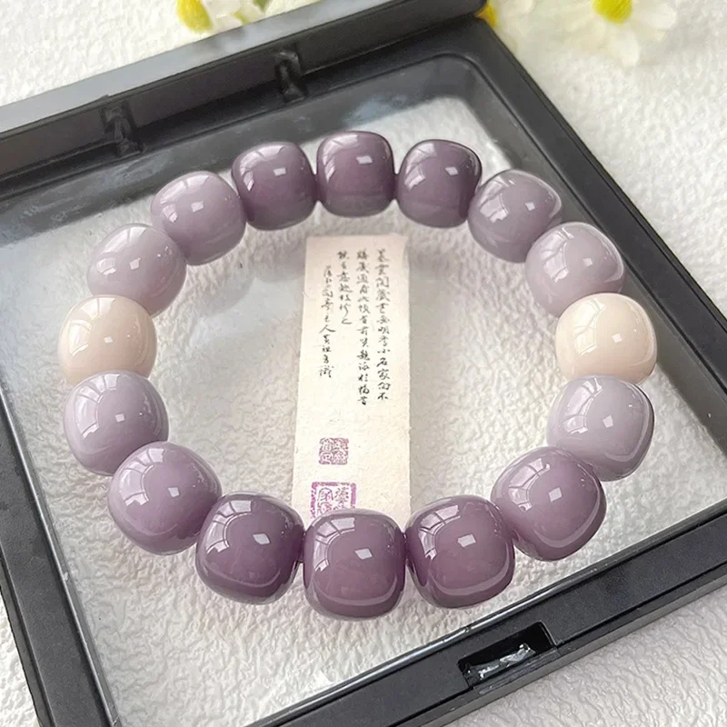 Purple Bodhi Root Bracelet Rare Student Finger Toy Buddha Beads Prayer Healing Spirit Purification Summer Fashion Jewelry