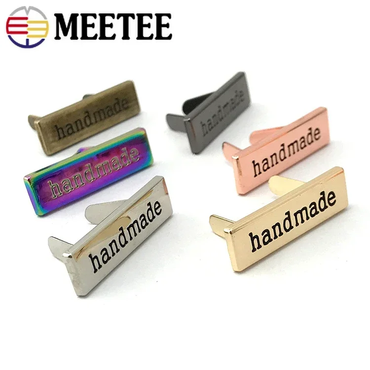 10/20pcs 36*10mm Handmade Metal Bag Labels Tag Handcraft Decorative buckles for Purse DIY Hardware Sewing Accessories