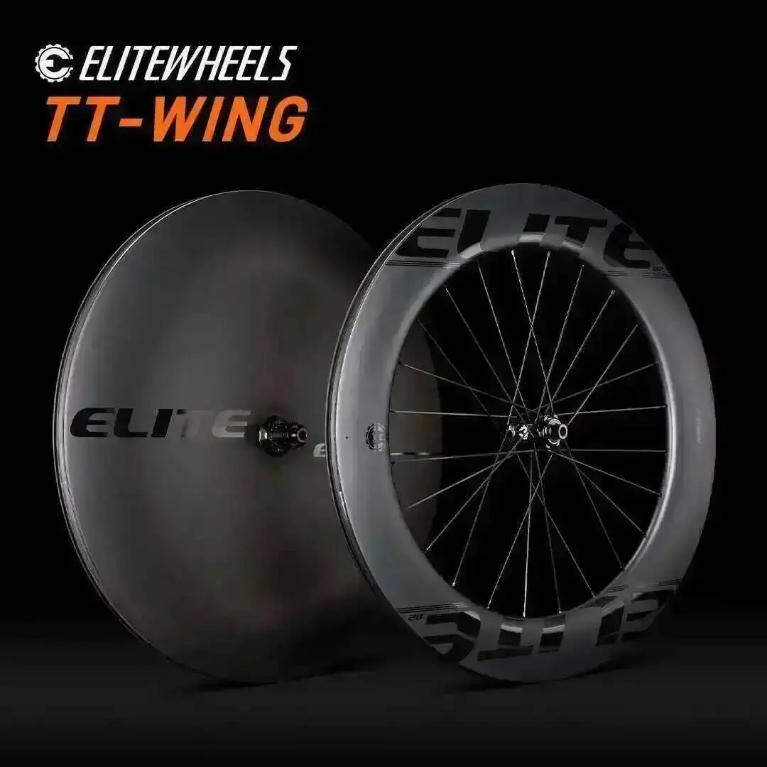 AliExpress ELITEWHEELS 700C Carbon Disc Wheel AERO Shape UD Matte Wide Wheels Clincher Tubular Tubuless Triathlon bike TT-Wing