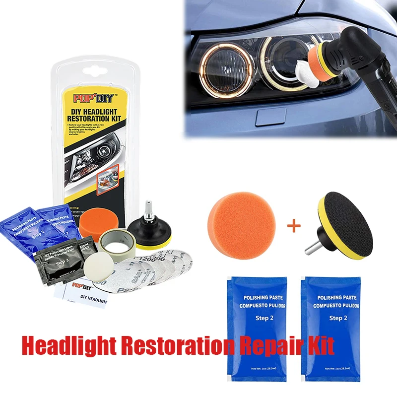 

16PCS Universal Headlight Repair Kit Car Headlights For Restoring The Brightness Electric Polishing Tools For Lamp Refurbishment