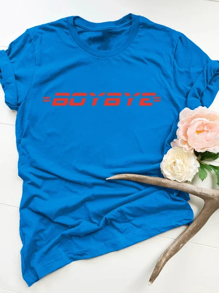 Boy Bye Red Letter Print Women T Shirt Short Sleeve O Neck Loose Women Tshirt Ladies Tee Shirt Tops Camisetas Mujer y2k top