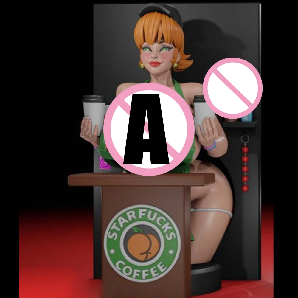 

1/24 NSFW Belle Sexy Coffee Girl FUTA Resin Model Figure Toy Craft Unassembled Miniature Reduction Statue Unpainted Kit
