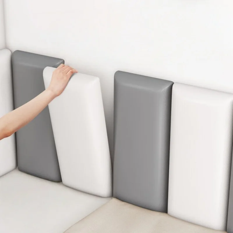 1pc 3D Soft Peel and Stick Wall Panels, Self-Adhesive Leather Anti-Collision Wall Pads, Thickened Headboard Protection Cushions