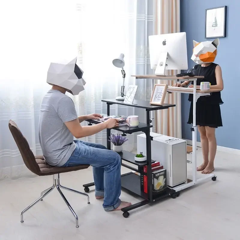 Mobile Standing Desk, Portable Stand Up Desk, Small Adjustable Standing Desk Converter with Wheels Home Office Workstation