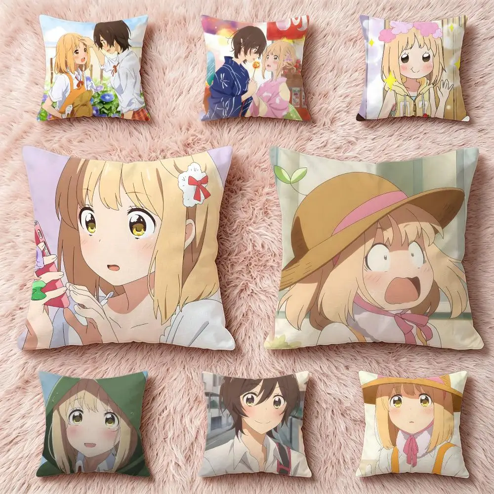 Kase-san and Morning Glories Cushion Cover Pillow Short Plush Pillow Cute Simple Style For Living Room Bedroom Birthday Gift