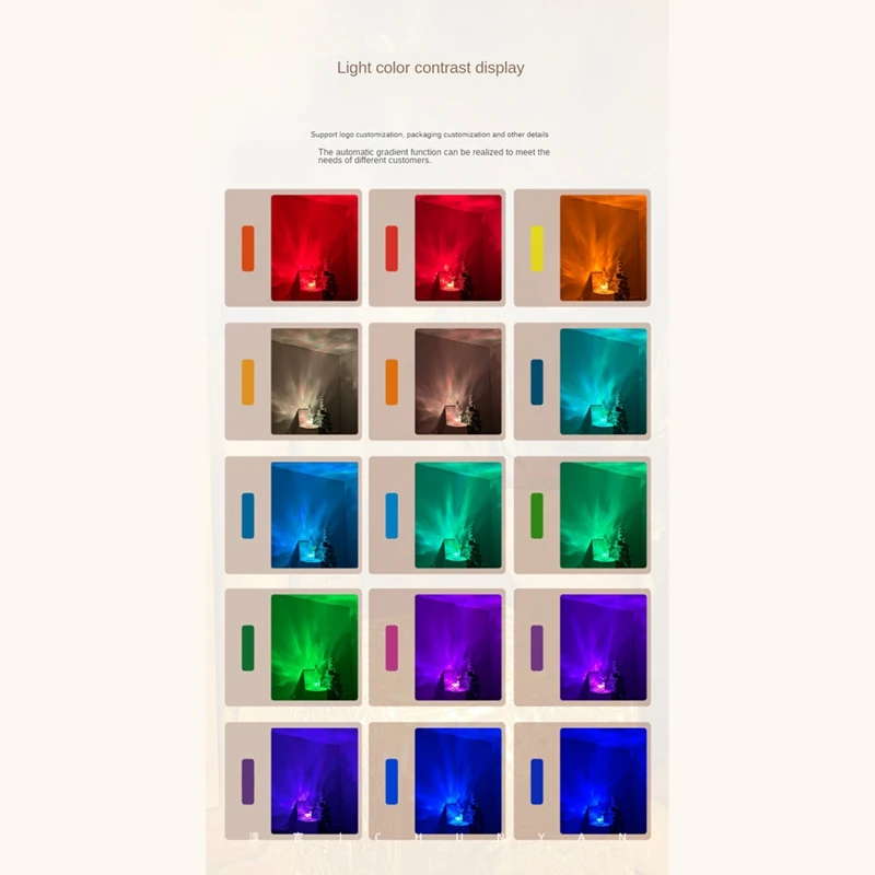 Lampada per proiettore con ondulazione dell'acqua dinamica 3D Luce notturna in cristallo a 16 colori con telecomando per camera da letto, soggiorno, studio durevole