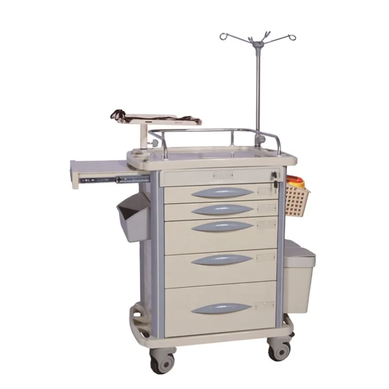 ABS Medical Crash Trolley Hospital Ward Nursing Emergency Medical Clinical Treatment Cart With Drawers for Sale