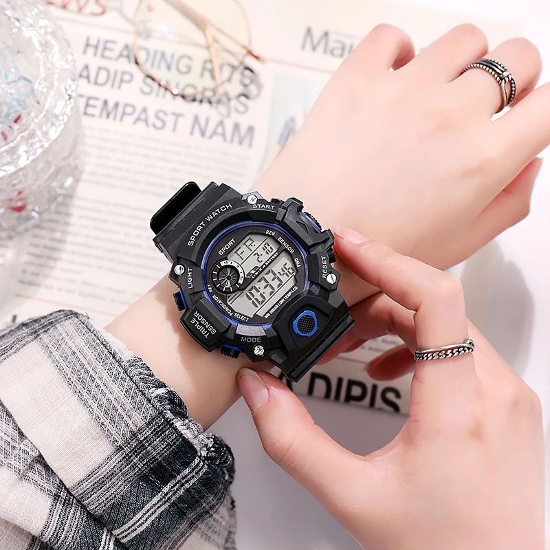 Male and female sports electronic watch, children's fashion alarm clock, student watch