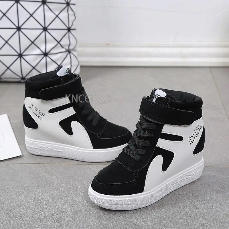 red sneakers women 2022 High top Platform Sneakers women Casual Wedges shoes Womens Shoes Black Platform Vulcanize Shoes Women