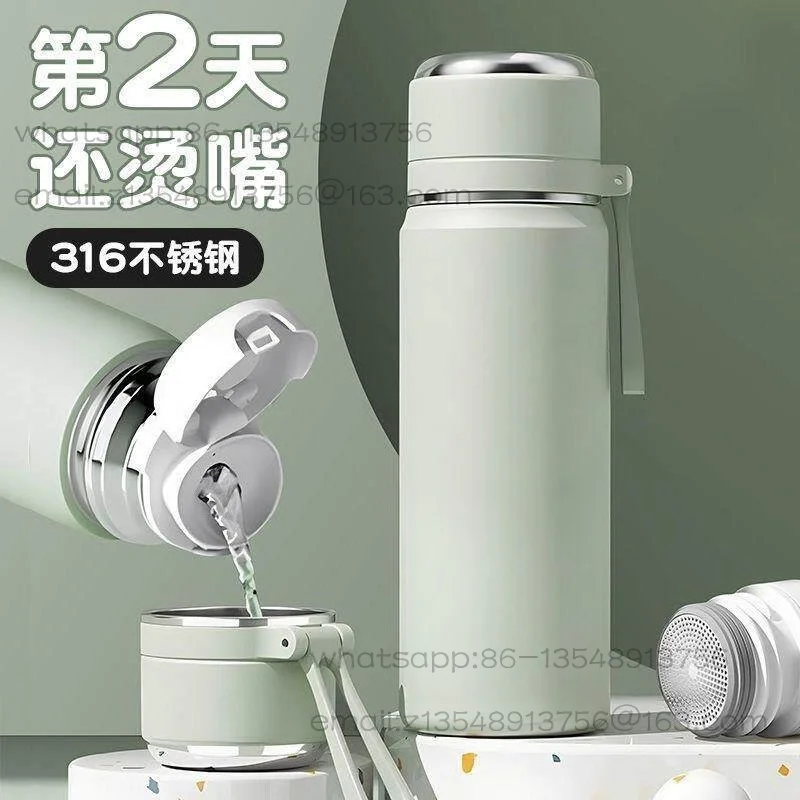 

Simple thermos cup with lid 316 stainless steel for girls, new cute tea cup for students