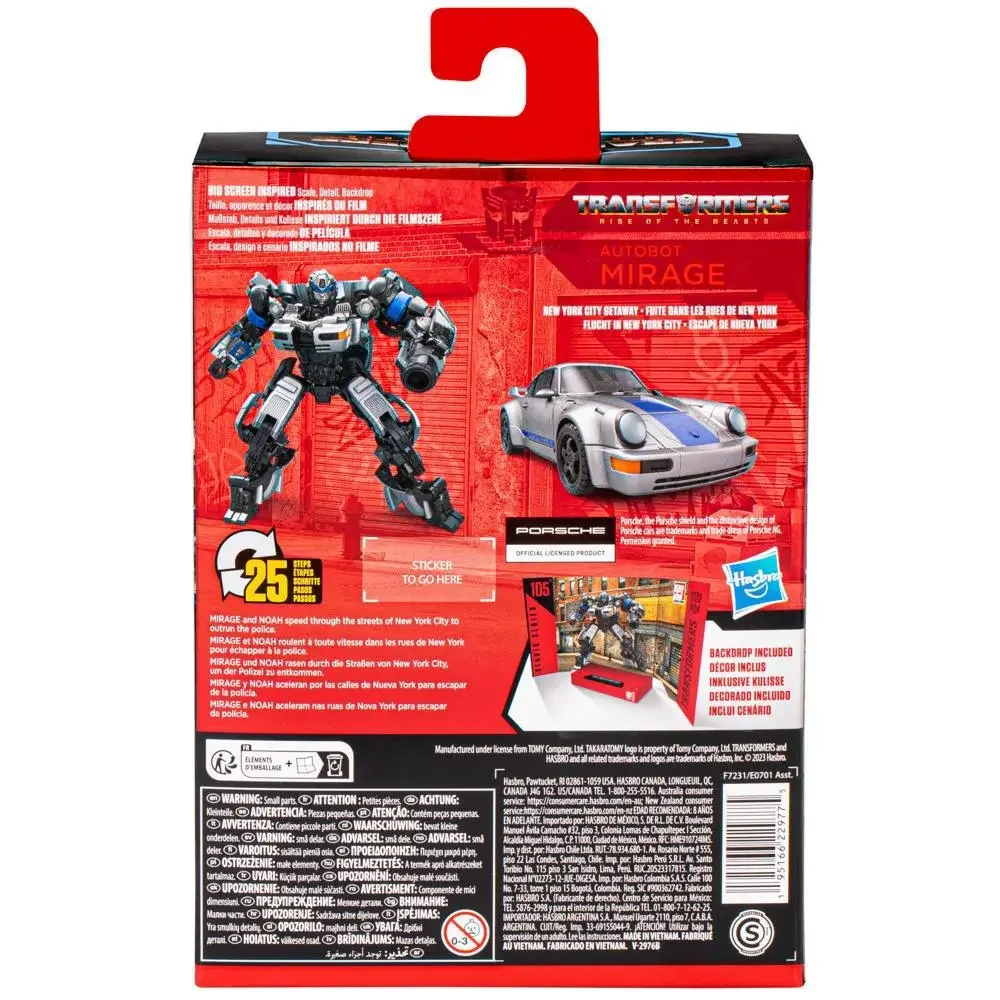 Hasbro Transformers Toys Studio Series Deluxe Rise of The Beasts 105 Autobot Mirage Toy, 4,5 pulgadas, figura de acción nueva en Stock