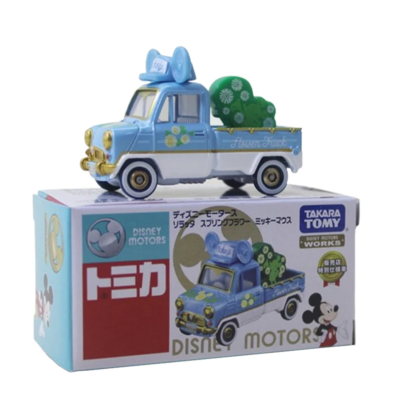 TAKARA TOMY-Modèle de camion de souris de printemps Disney pour enfants, ornements de dessin animé, cadeaux d'anniversaire, jouets périphériques animés