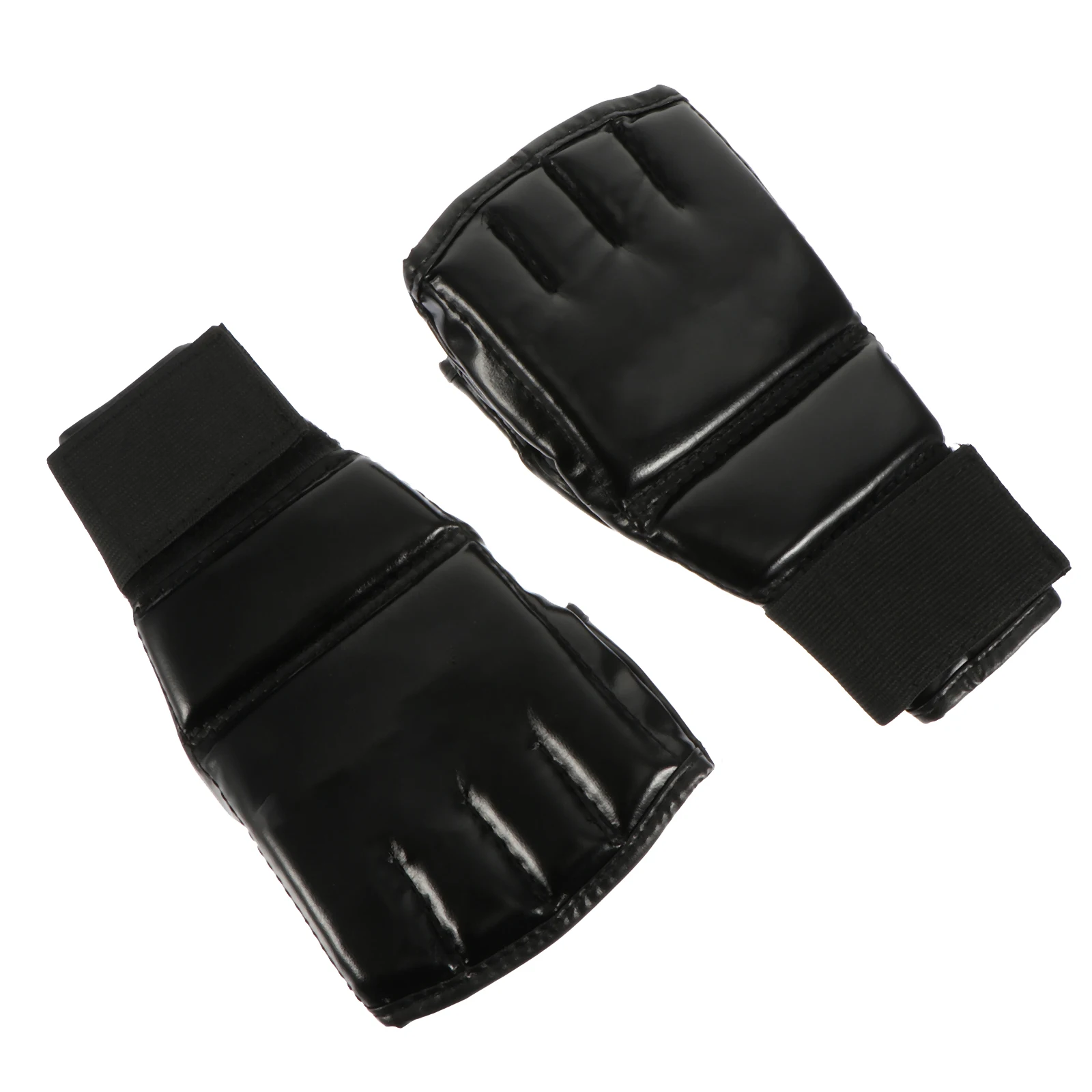 

1 пара боксерских перчаток с половиной пальца, прочный материал из искусственного материала, широкий браслет, дышащие тренировочные спарринговые перчатки для кикбоксинга Mma