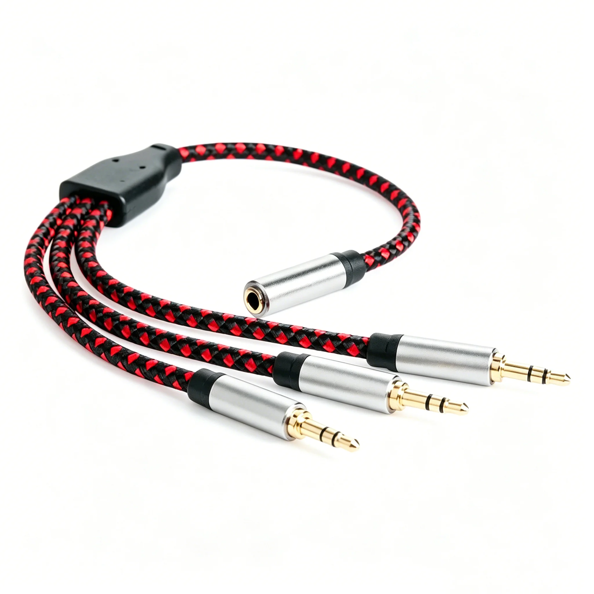 0.3m Headphone Splitter 3.5mm Aux Male To Female Earphone Jack Audio Adapter Triple Stereo Extension Cable for PC Phone MP3 PS4