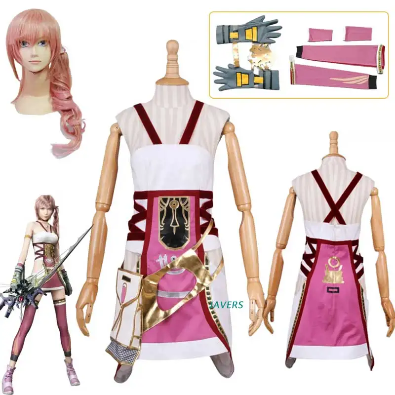 

Anime Game Lightning Returns: Final Fantasy XIII Serah Farron Cosplay Costume Wig Combat Uniform Woman Halloween Carnival Suit