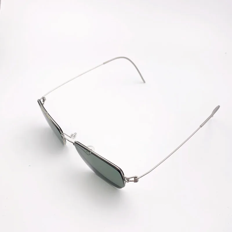 Hand made large square UV400  Sunglasses Prescription dark green myopia Sunglasses.Lens width 50mm, height 40mm