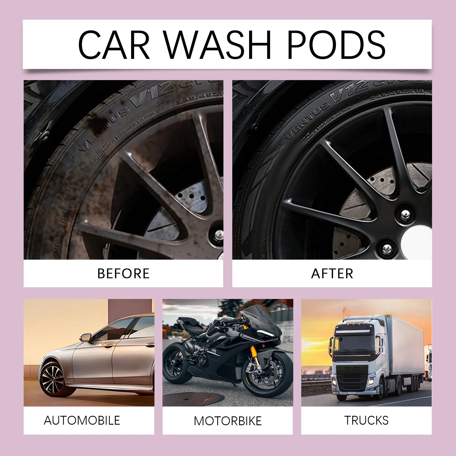 120/240/360/480/600ml Heavy Duty Wheel Cleaner Heavy Duty Wheel Cleaner, Stain Removal Anti-Aging Anti-Dust Foam Cleaner