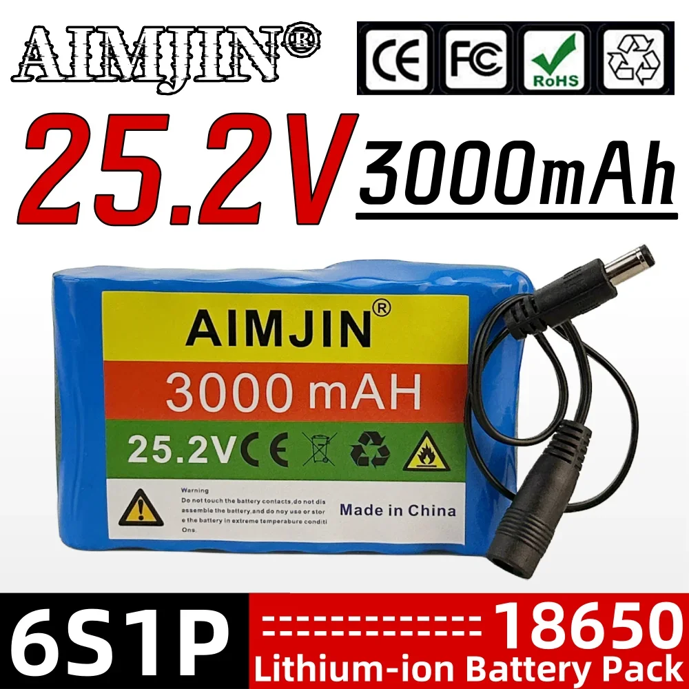 

6S1P 25.2V 3000mAh Rechargeable Battery 18650 Lithium-ion Battery Pack For Applied to CCTV cameras, etc