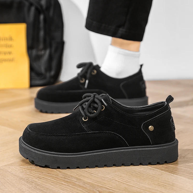 

2025 Autumn New Retro Thick Sole Height Increasing Trend Fashionable and Versatile Casual Low Top Trendy Shoes Men's Board Shoes