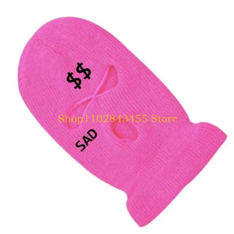 49MC Thicken Neck Warmer Hat Balaclava with 3 Hole Exposed for Teen Winter